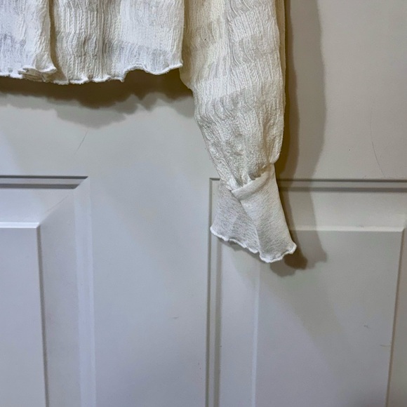 ANTHROPOLOGIE Long Sleeve Button Front Textured  Button-Up Blouse - Picture 10 of 12